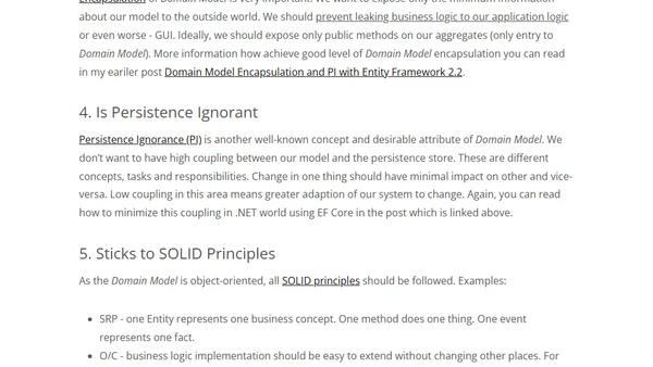 Attributes of Clean Domain Model