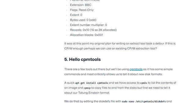 Extracting files from Tatung Einstein disk images