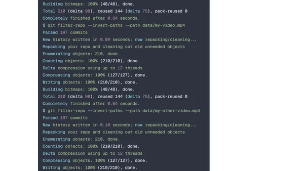 Remove files from Git history using git-filter-repo