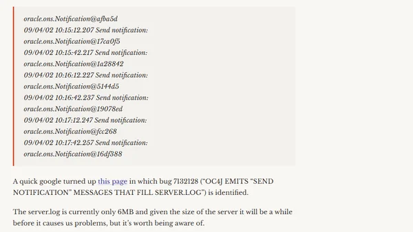 OAS bug 7132128 - Send notification: oracle.ons.Notification