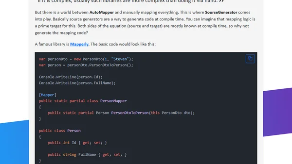 An alternative to AutoMapper