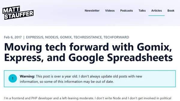 Moving tech forward with Gomix, Express, and Google Spreadsheets