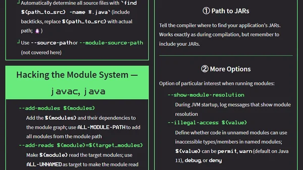 Java Modules Cheat Sheet