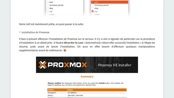 Booter Proxmox sur un HP ProLiant DL380p G8 récalcitrant
