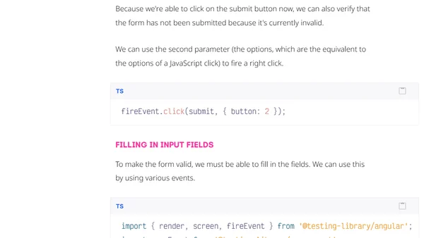 Good testing practices with 🦔 Angular Testing Library