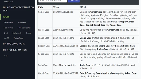 Quy ước viết tên trong lập trình