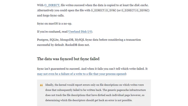 Things that go wrong with disk IO