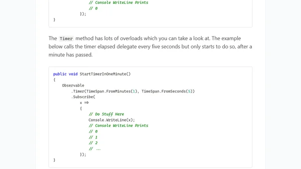 Reactive Extensions (Rx) - Part 4 - Replacing Timers