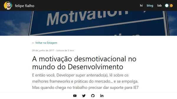 A motivação desmotivacional no mundo do Desenvolvimento