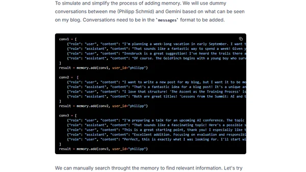 Integrating Long-Term Memory with Gemini 2.5