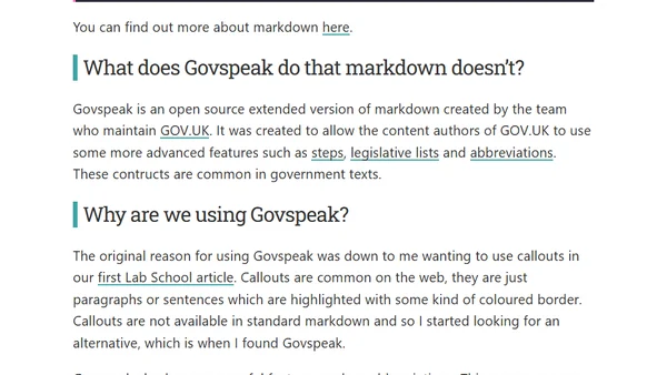 govspeak: An open source markup language