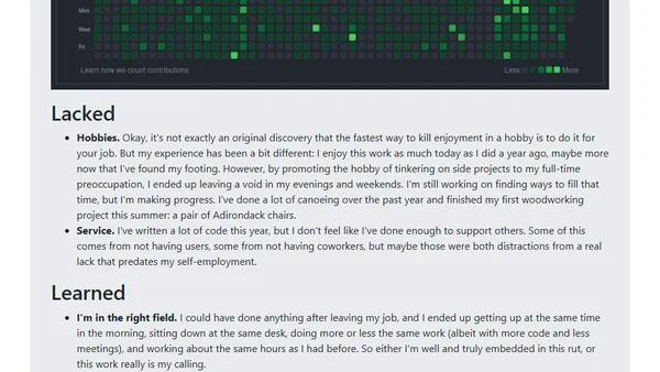 One year of self-employment: a retro