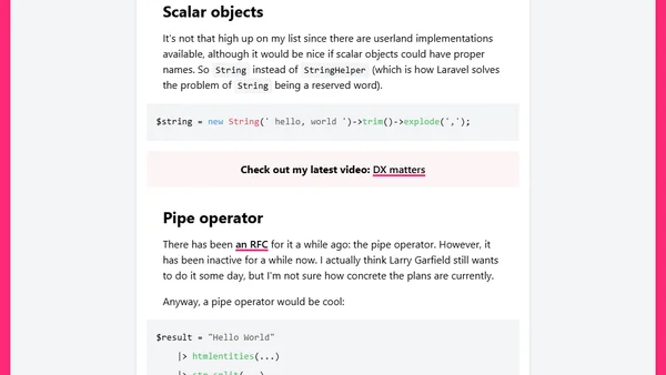 What I would change about PHP
