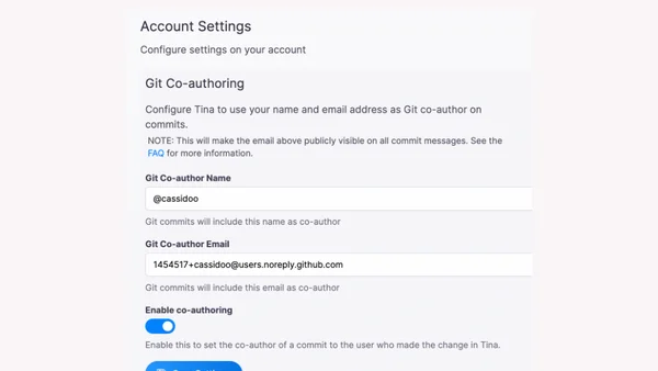 Adding co-authors to TinaCMS's Git commits