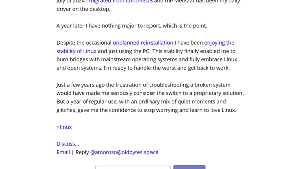 My first year since coming back to Linux