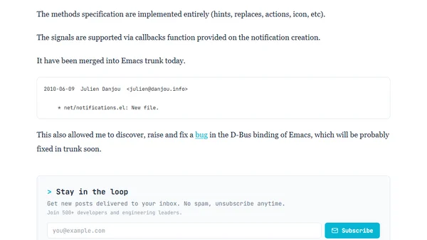 Desktop notification support for Emacs