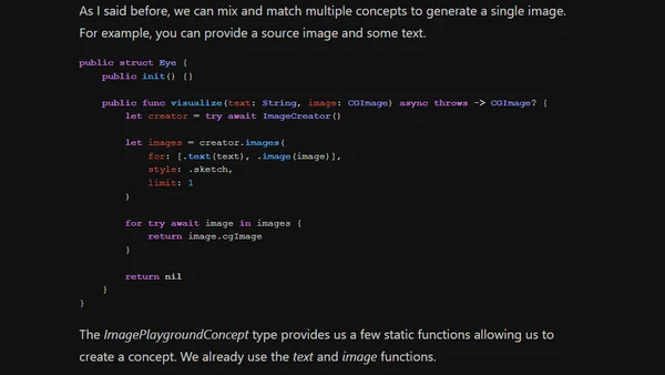 Generating images in Swift using Image Playground
