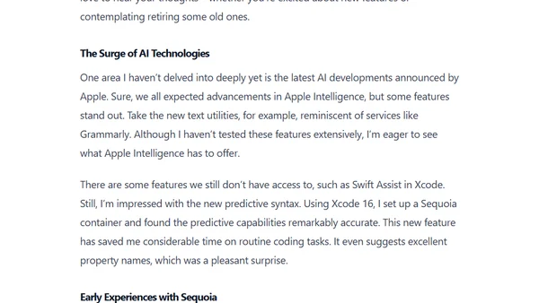 The one after WWDC24, what comes next