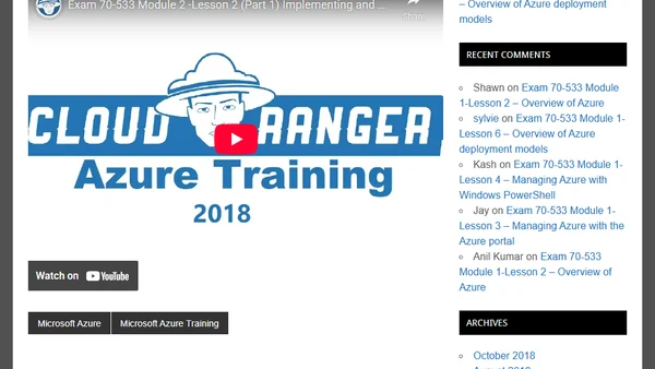 Exam 70-533 Module 2 – Lesson 2 (Part 1) – Implementing and managing virtual networks