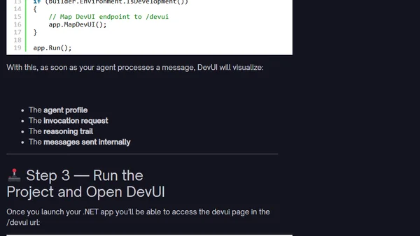 🚀 Supercharging .NET Apps with DevUI and the New Microsoft Agent Framework