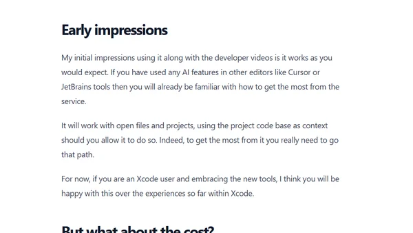 Xcode 26 and ChatGPT