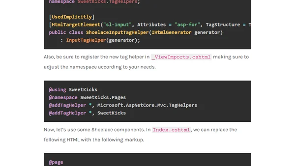Shoelace Web Components with ASP.NET Core