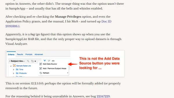 OBIEE 12c - "Add Data Source" in Answers