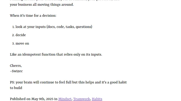Stateless decision making