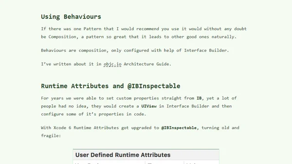 Tips for Interface Builder