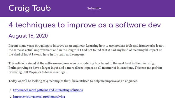 4 techniques to improve as a software dev