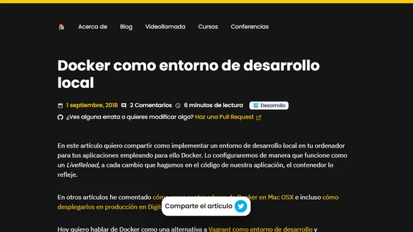 Docker como entorno de desarrollo local