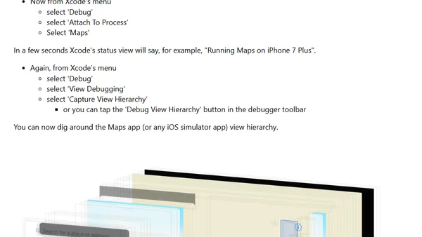 Visualize iOS 10 Maps App View Hierarchy In Xcode