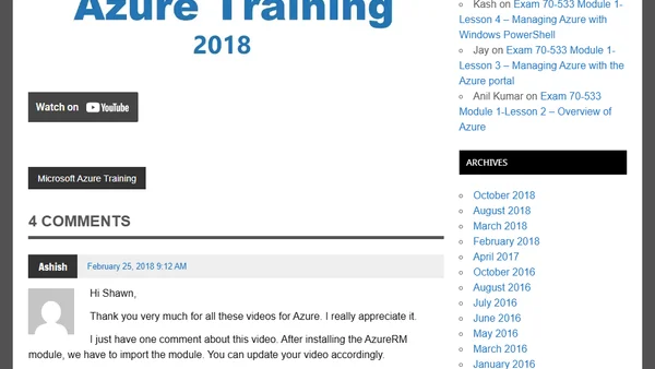 Exam 70-533 Module 1-Lesson 4 – Managing Azure with Windows PowerShell