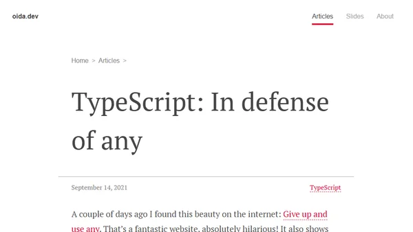 TypeScript: In defense of any