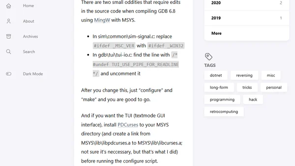 Compiling GDB under Windows