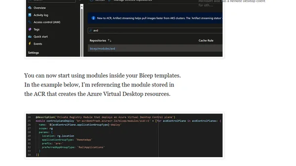 Publish Bicep modules to registries with the source.