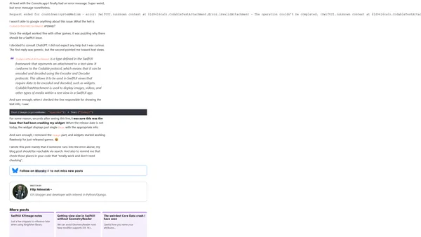 The weirdest bug/crash in widgets?