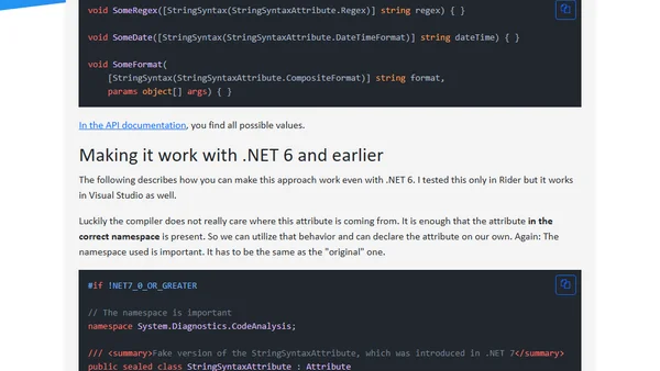 Give your strings context with StringSyntaxAttribute