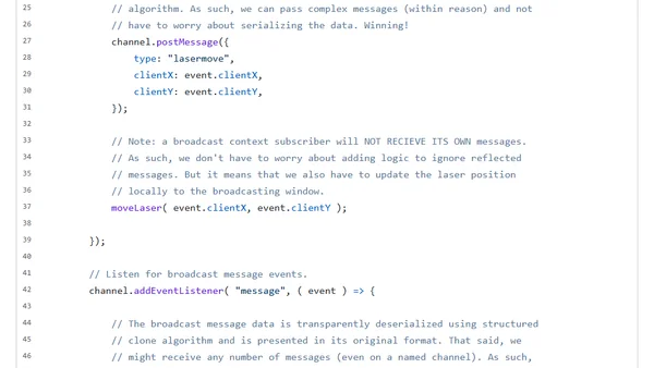Cross-Document Communication With The Broadcast Channel API In JavaScript