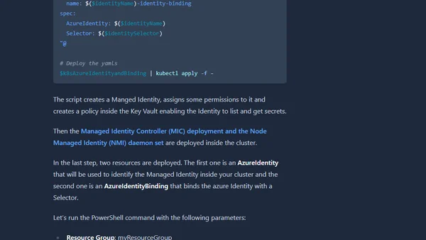 AKS: Read Azure Key Vault secrets using AAD Pod Identity