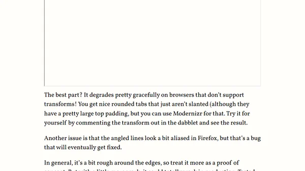 Slanted tabs with CSS 3D transforms