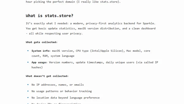 stats.store: Privacy-First Sparkle Analytics