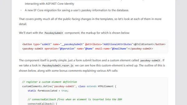Passkey support for ASP.NET Core identity: Exploring the .NET 10 preview - Part 6