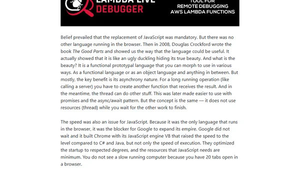 JavaScript - From Obscure Language to Mainstream Language for Serverless