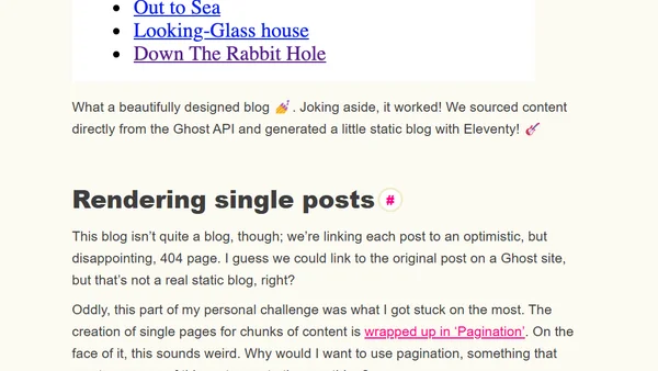 Use Eleventy to generate a Ghost blog