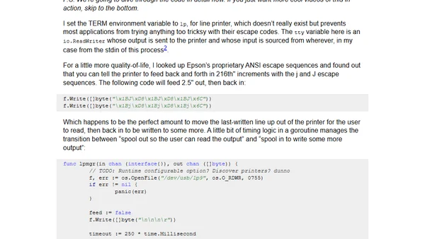 An old-school shell hack on a line printer