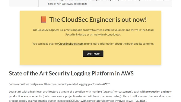 Security Logging in Cloud Environments - AWS