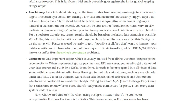 "You Don't Need Kafka, Just Use Postgres" Considered Harmful