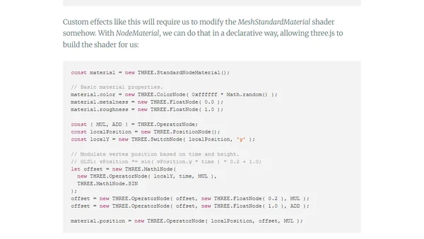 Three.js NodeMaterial introduction
