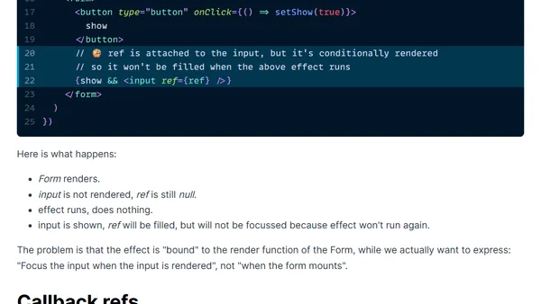 Avoiding useEffect with callback refs